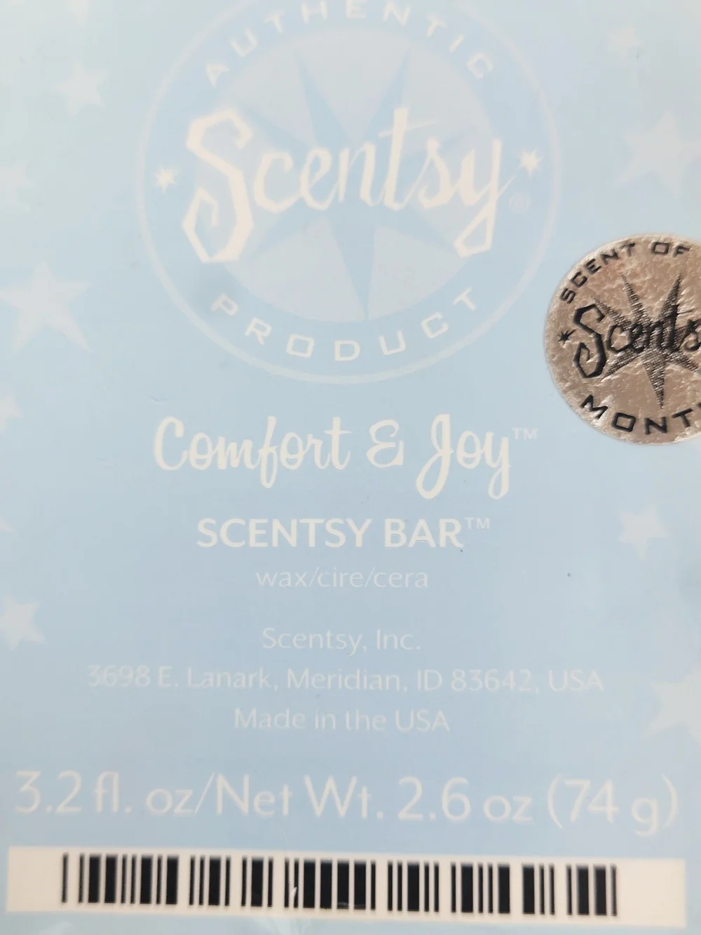 Scentsy Wax Bar Comfort & Joy 3.2 oz~Spicy Fruity Warm Gourmand~Lot of 2